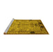 Sideview of Machine Washable Oriental Yellow Traditional Rug, wshurb2852yw