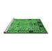 Sideview of Machine Washable Oriental Emerald Green Traditional Area Rugs, wshurb2852emgrn