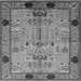 Square Machine Washable Oriental Gray Traditional Rug, wshurb2852gry