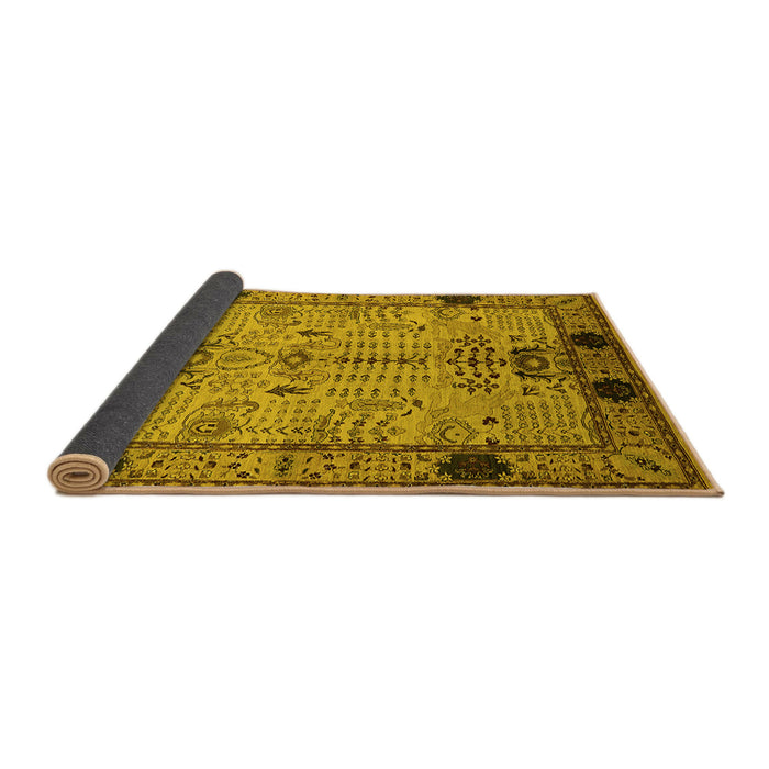 Sideview of Oriental Yellow Traditional Rug, urb2852yw
