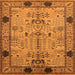 Square Machine Washable Oriental Orange Traditional Area Rugs, wshurb2852org