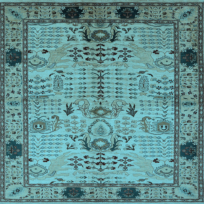 Square Oriental Light Blue Traditional Rug, urb2852lblu