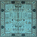 Square Oriental Light Blue Traditional Rug, urb2852lblu