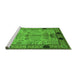 Sideview of Machine Washable Oriental Green Traditional Area Rugs, wshurb2852grn