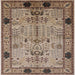 Square Mid-Century Modern Reddish Brown Oriental Rug, urb2852
