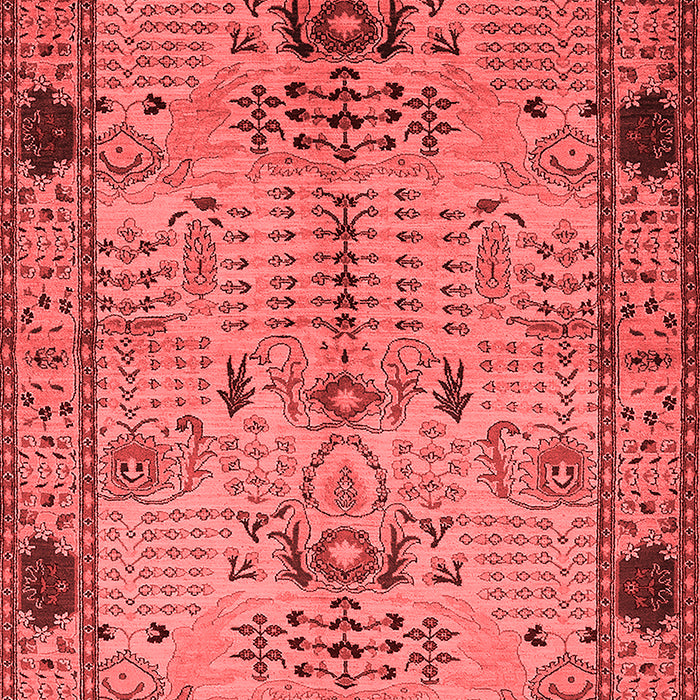 Machine Washable Oriental Red Traditional Rug, wshurb2852red
