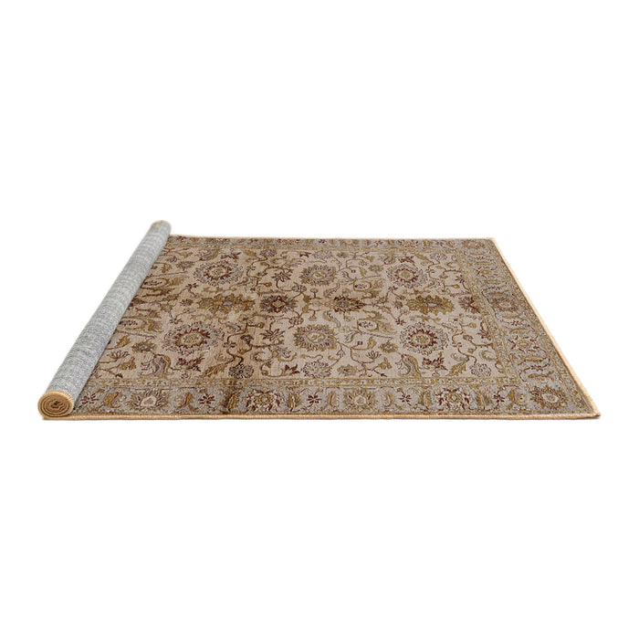 Sideview of Machine Washable Industrial Modern Sienna Brown Rug, wshurb2853