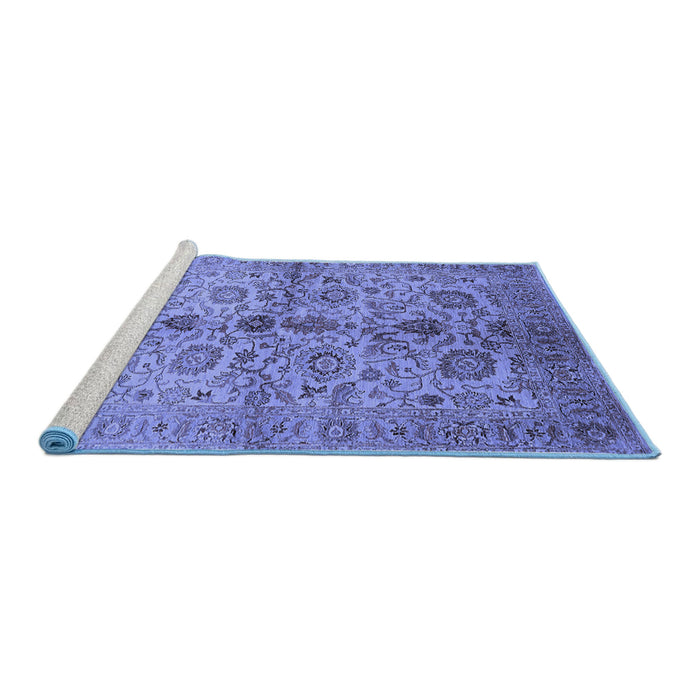 Sideview of Machine Washable Oriental Blue Traditional Rug, wshurb2853blu