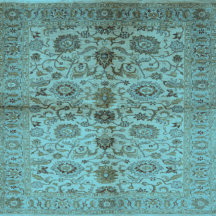 Square Oriental Light Blue Traditional Rug, urb2853lblu