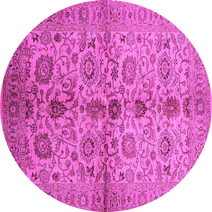 Round Oriental Pink Traditional Rug, urb2853pnk