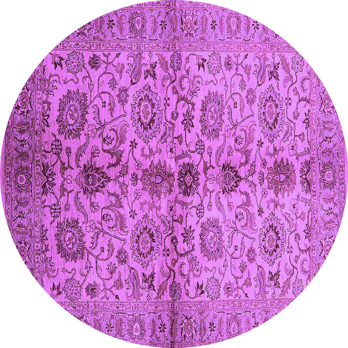 Round Machine Washable Oriental Purple Traditional Area Rugs, wshurb2853pur