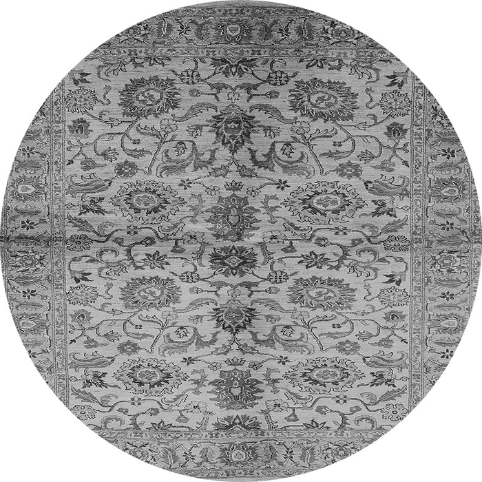 Round Oriental Gray Traditional Rug, urb2853gry