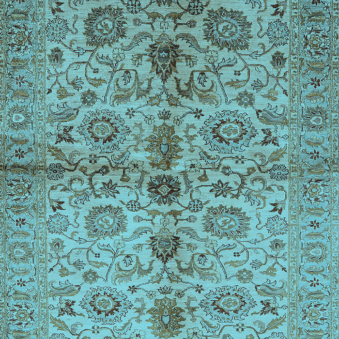 Machine Washable Oriental Light Blue Traditional Rug, wshurb2853lblu