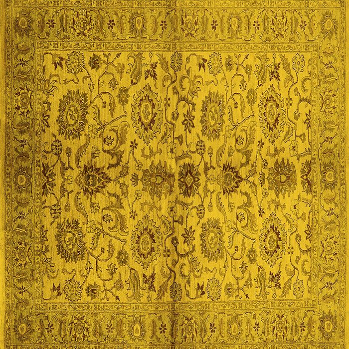 Square Oriental Yellow Traditional Rug, urb2853yw