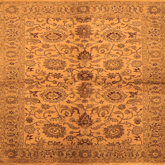 Square Oriental Orange Traditional Rug, urb2853org