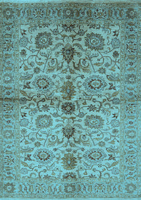 Oriental Light Blue Traditional Rug, urb2853lblu