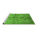 Sideview of Machine Washable Oriental Green Traditional Area Rugs, wshurb2853grn