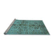 Sideview of Machine Washable Oriental Light Blue Traditional Rug, wshurb2853lblu