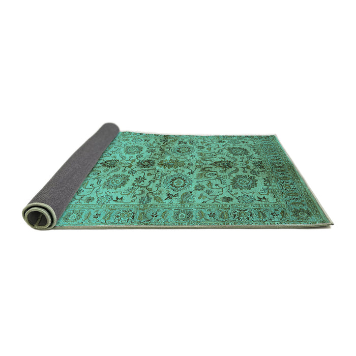 Sideview of Oriental Turquoise Traditional Rug, urb2853turq