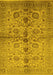 Machine Washable Oriental Yellow Traditional Rug, wshurb2853yw