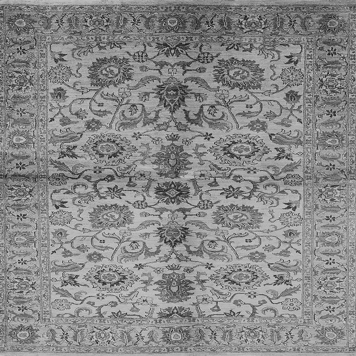 Square Machine Washable Oriental Gray Traditional Rug, wshurb2853gry