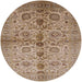 Round Mid-Century Modern Sienna Brown Oriental Rug, urb2853