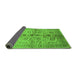 Sideview of Oriental Green Traditional Rug, urb2853grn