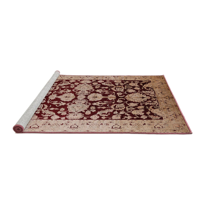 Sideview of Machine Washable Industrial Modern Saffron Red Rug, wshurb2854
