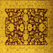 Square Oriental Yellow Traditional Rug, urb2854yw
