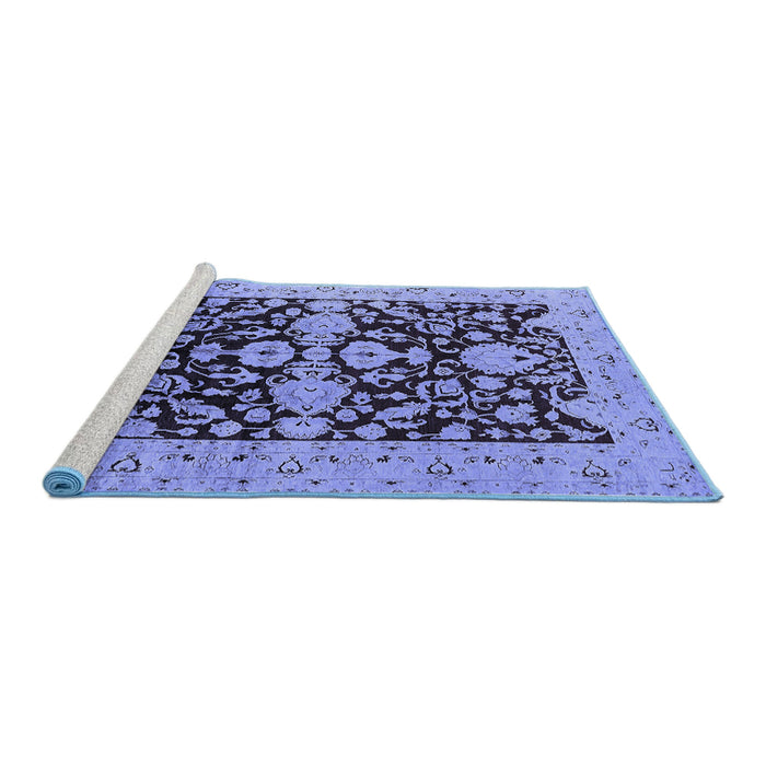 Sideview of Machine Washable Oriental Blue Traditional Rug, wshurb2854blu