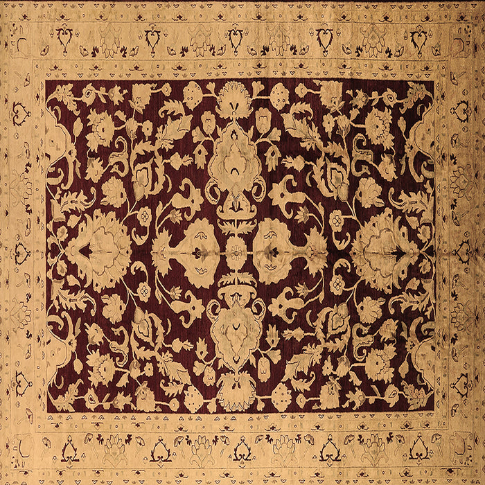 Square Oriental Brown Traditional Rug, urb2854brn