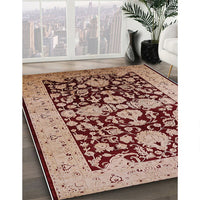 Mid-Century Modern Saffron Red Oriental Rug, urb2854
