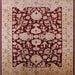 Square Mid-Century Modern Saffron Red Oriental Rug, urb2854
