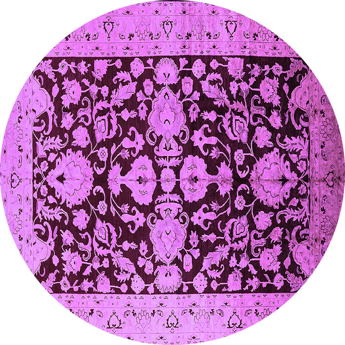 Round Oriental Purple Traditional Rug, urb2854pur