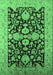 Machine Washable Oriental Emerald Green Traditional Area Rugs, wshurb2854emgrn