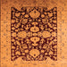 Square Oriental Orange Traditional Rug, urb2854org