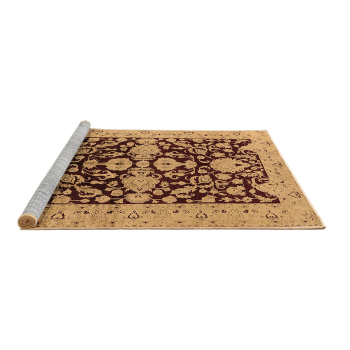 Sideview of Machine Washable Oriental Brown Traditional Rug, wshurb2854brn