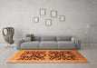 Machine Washable Oriental Orange Traditional Area Rugs in a Living Room, wshurb2854org