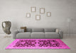 Machine Washable Oriental Pink Traditional Rug in a Living Room, wshurb2854pnk