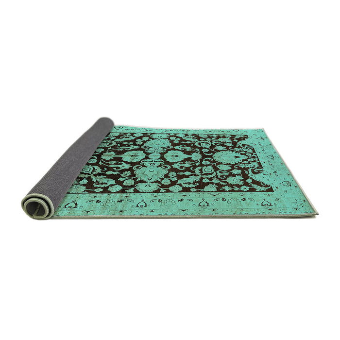 Sideview of Oriental Turquoise Traditional Rug, urb2854turq