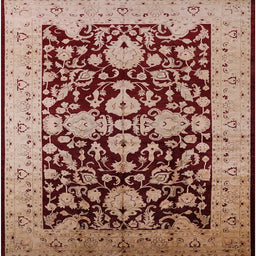 Square Machine Washable Industrial Modern Saffron Red Rug, wshurb2854