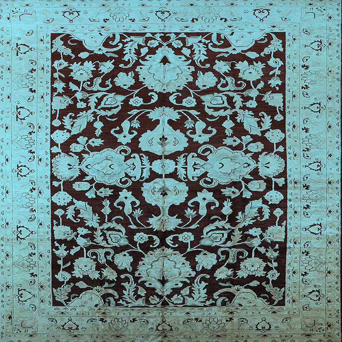 Square Oriental Light Blue Traditional Rug, urb2854lblu
