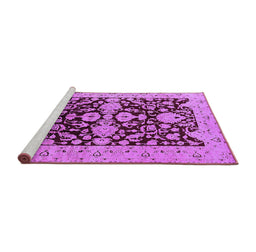 Sideview of Machine Washable Oriental Purple Traditional Area Rugs, wshurb2854pur