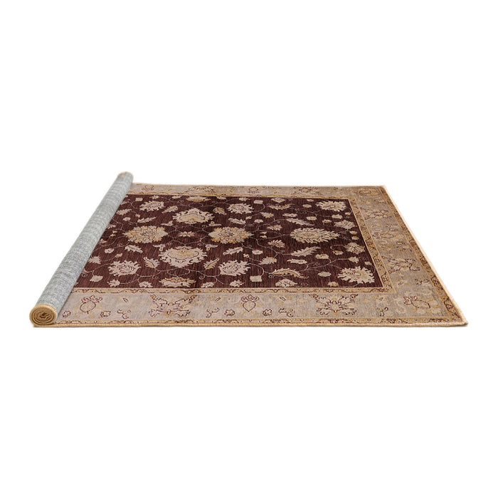 Sideview of Machine Washable Industrial Modern Red Brown Rug, wshurb2855