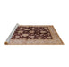 Sideview of Machine Washable Industrial Modern Red Brown Rug, wshurb2855