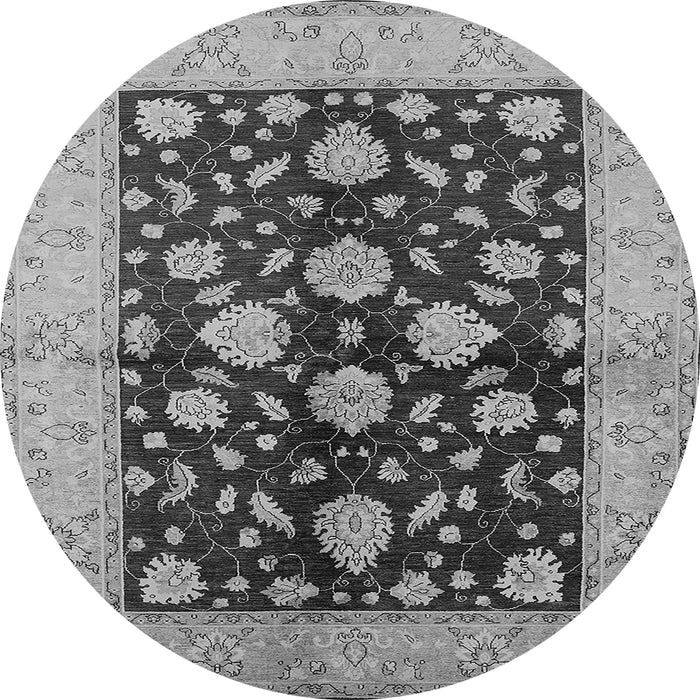 Round Oriental Gray Traditional Rug, urb2855gry