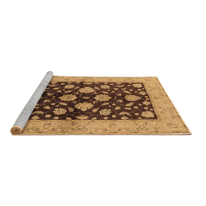 Sideview of Machine Washable Oriental Brown Traditional Rug, wshurb2855brn