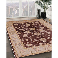 Mid-Century Modern Red Brown Oriental Rug, urb2855