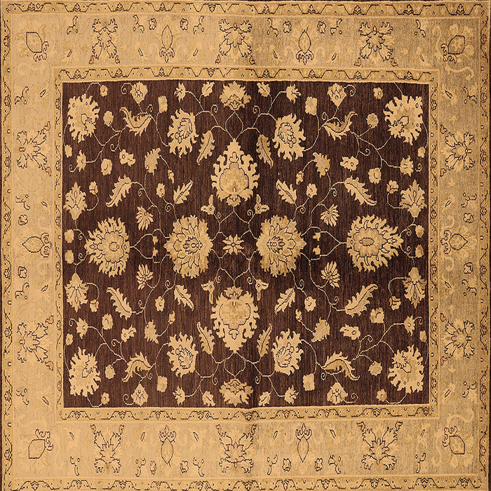 Square Oriental Brown Traditional Rug, urb2855brn