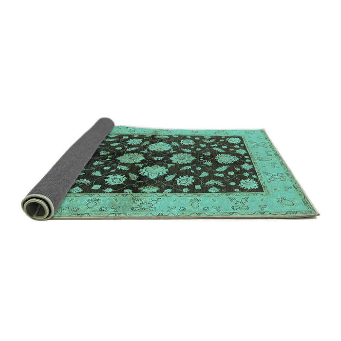 Sideview of Oriental Turquoise Traditional Rug, urb2855turq